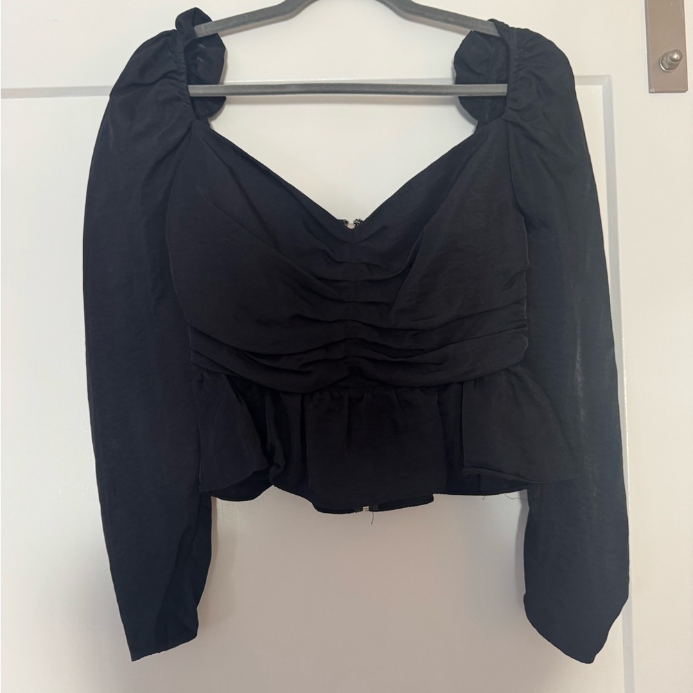 Wilfred Elegant Black Ruched Blouse